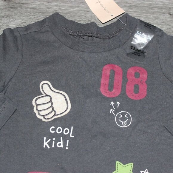 First Impressions Infant Boys Long Sleeve T-shirt-Galaxy Night-Gray-sz 6/9M-NWT - Picture 3 of 5